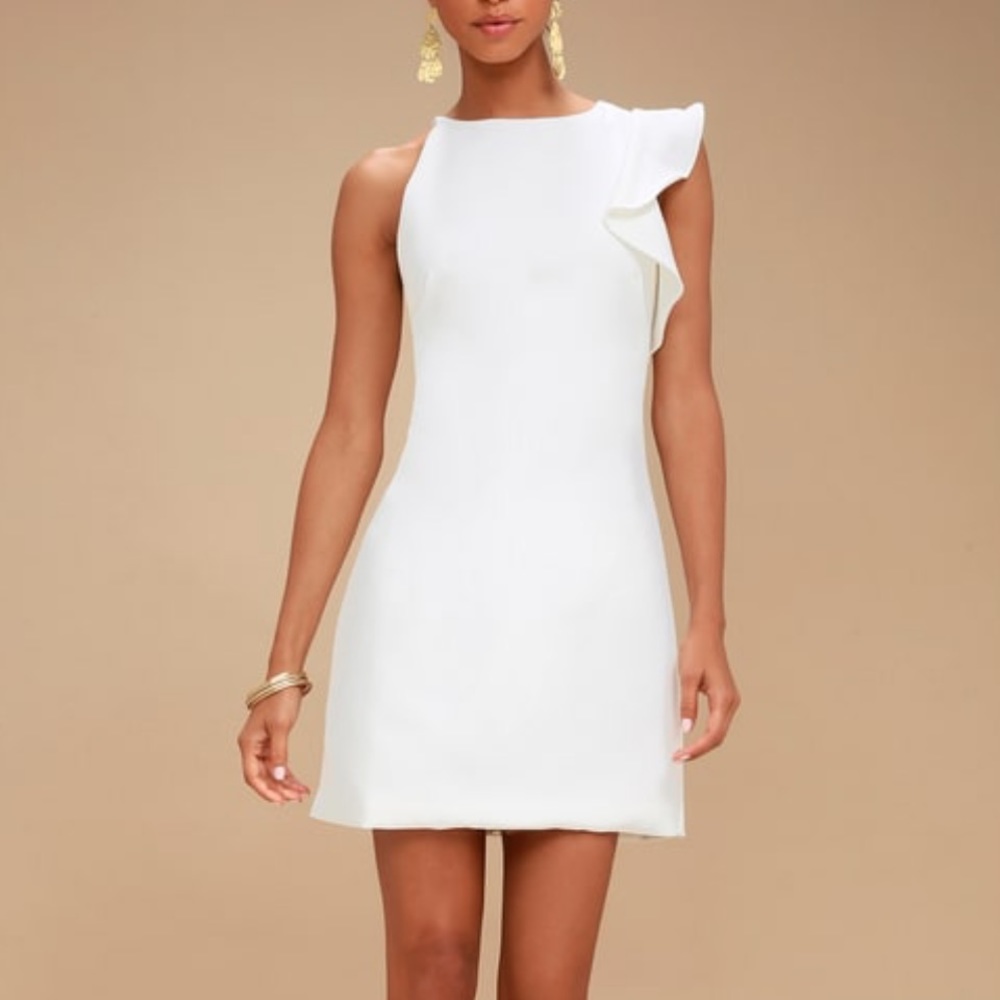 White One Shoulder Mini Dress